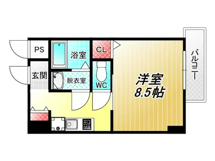 グリュックメゾンSーSHINHUKAEXIII(1K/4階)の間取り写真