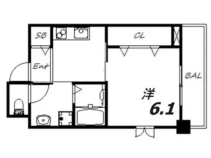 アベニューKOBE山本通(1K/4階)の間取り写真