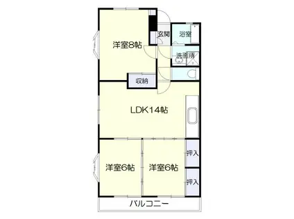 ベネフィス西陵(3LDK/2階)の間取り写真