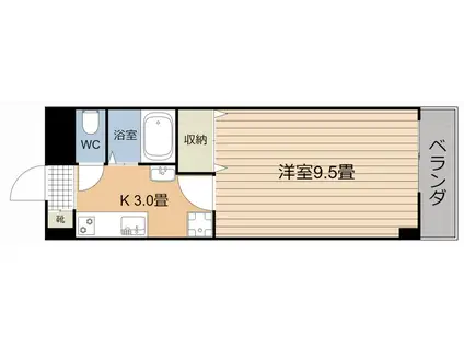 グレードハイム唐湊(1K/5階)の間取り写真