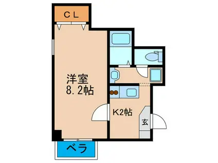 モッツコート(1K/11階)の間取り写真