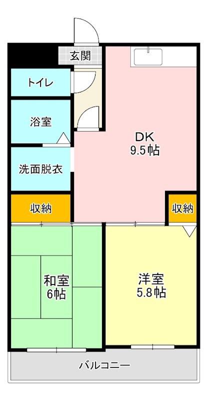 エミールガーデン(2LDK/3階)の間取り写真