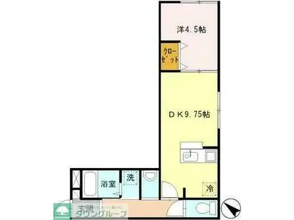 ブライトヒル(1LDK/2階)の間取り写真