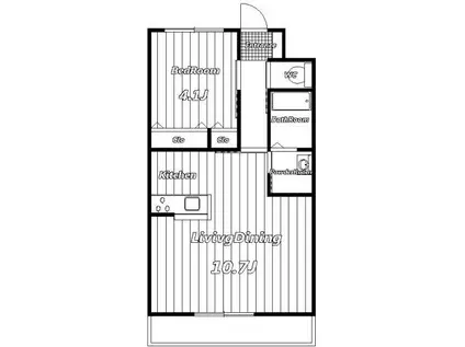 MALIBU(1LDK/3階)の間取り写真
