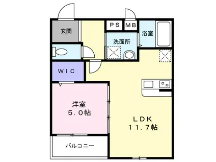 グランメゾンゆずり葉2番館(1LDK/1階)の間取り写真