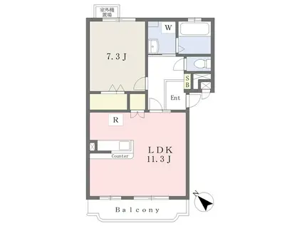 プランドール江釣子(1LDK/3階)の間取り写真