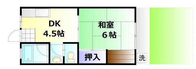 コーポ石崎(1DK/1階)の間取り写真