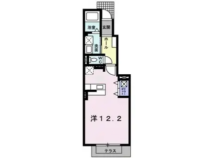 アルページュB(ワンルーム/1階)の間取り写真