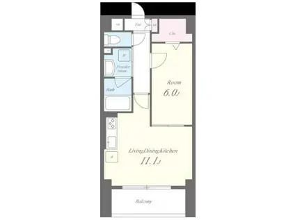 東京メトロ千代田線 千駄木駅 徒歩4分 11階建 築13年(1LDK/5階)の間取り写真