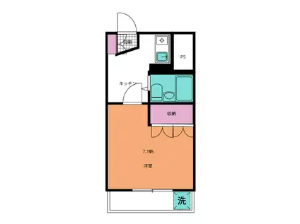 エクセディア3(1K/3階)の間取り写真