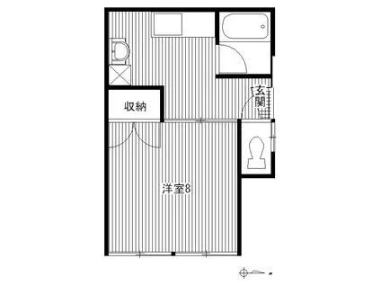 ハイツ宮ノ下(1K/1階)の間取り写真