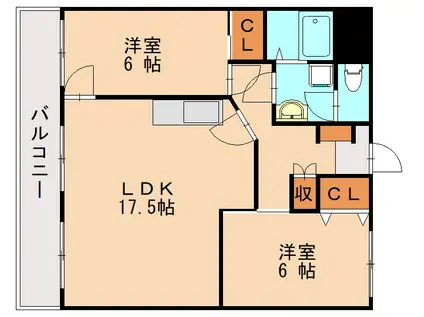 ビレッジ中尾(2LDK/1階)の間取り写真
