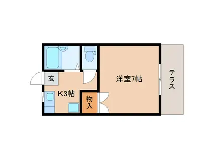 ファミール松原(1K/1階)の間取り写真