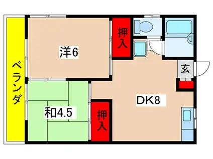 レジデンス光和112(2DK/2階)の間取り写真