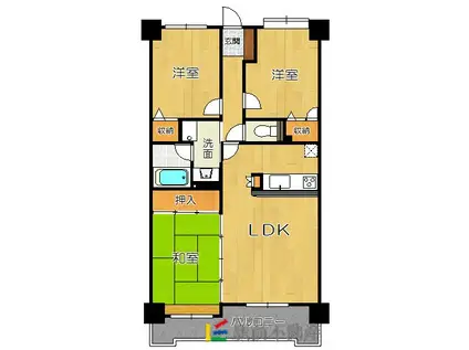 アプローズ大財(4LDK/10階)の間取り写真