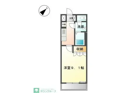 パークサイド(1K/1階)の間取り写真