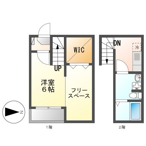 エメテラス(1K/2階)の間取り写真