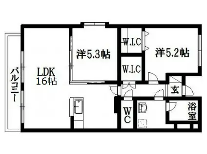RICKY-22(2LDK/3階)の間取り写真