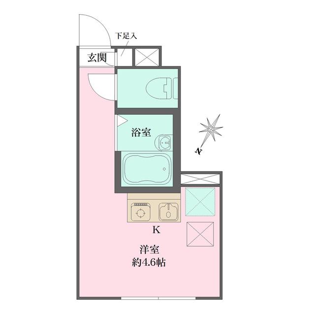 ソルナクレイシア方南町(ワンルーム/1階)の間取り写真