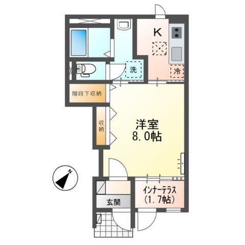 水戸市双葉台アパート工事(1K/1階)の間取り写真