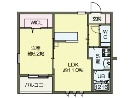 ラヴィ―ユ布施(1LDK/2階)の間取り写真