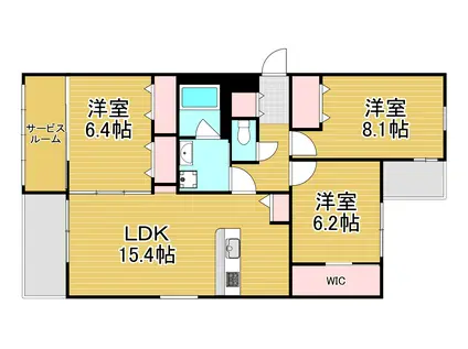 アズワン青葉(3SLDK/2階)の間取り写真