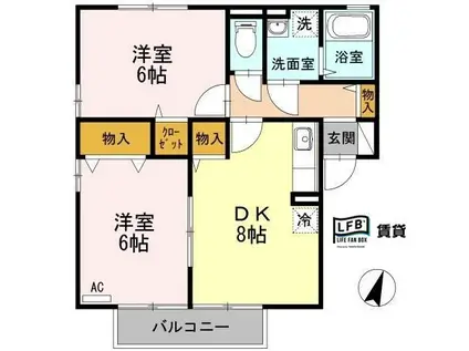 エトワールA棟(2DK/2階)の間取り写真