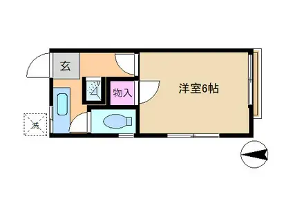 コーポ富士I(1K/2階)の間取り写真