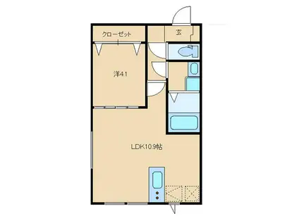 GREENNOAH(1LDK/1階)の間取り写真