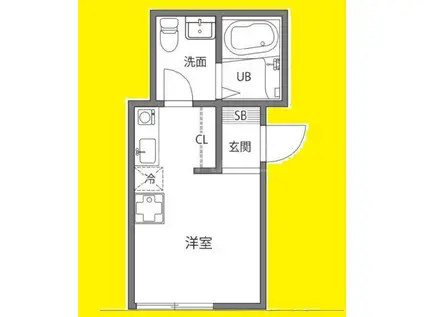 トトギーノ保土ヶ谷(ワンルーム/1階)の間取り写真