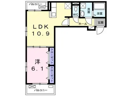 パインツリー(1LDK/3階)の間取り写真
