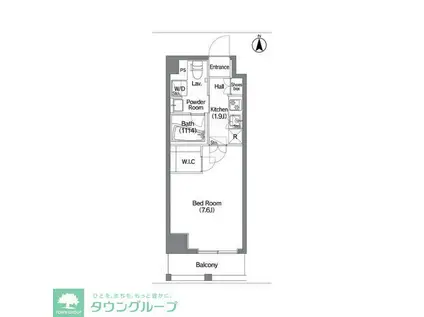 コンフォリア錦糸町DEUX(1K/4階)の間取り写真