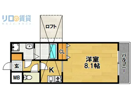 リセスコートII(1K/4階)の間取り写真