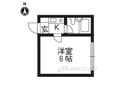 ジュネス祇園(1K/3階)の間取り写真