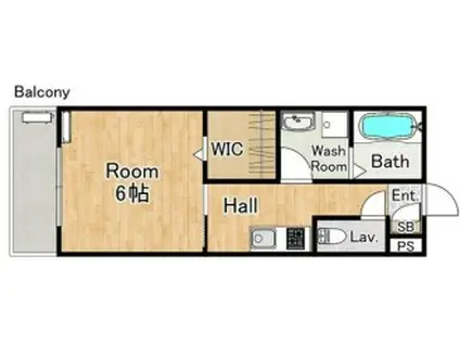 ジーメゾン明石市林アブジール(1K/1階)の間取り写真