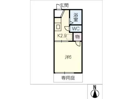 ハイツMILE(1K/1階)の間取り写真