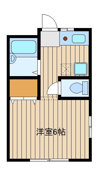 スカイハイツ(1K/1階)の間取り写真