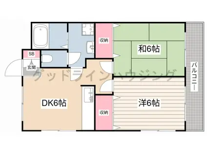 ゼクセル(2DK/3階)の間取り写真