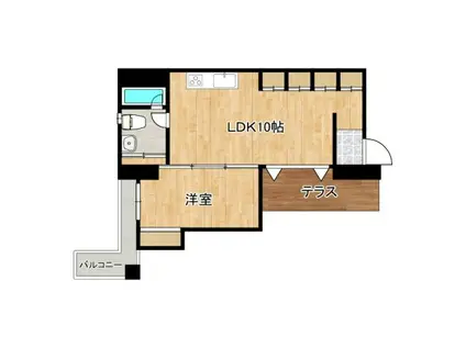 アーバンフラッツ湊町(1LDK/4階)の間取り写真