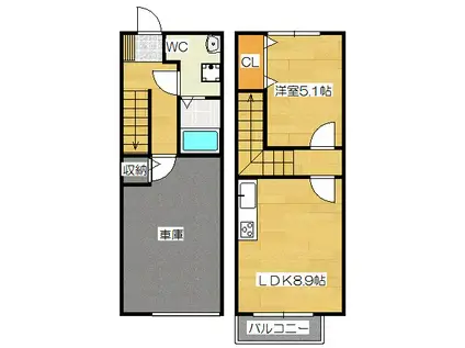 G・ROSSO筑紫野(1LDK/1階)の間取り写真