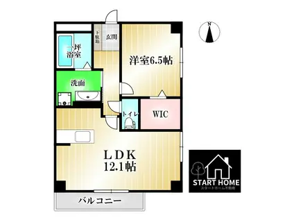 モンプリミエ ルラシオン I(1LDK/1階)の間取り写真