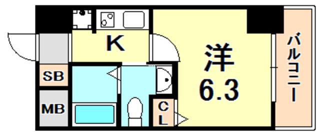 エステムプラザ神戸三宮ルクシア(1K/5階)の間取り写真