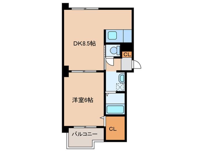 アルゴ21(1DK/2階)の間取り写真