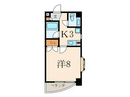 マーサ・ジュン(1K/3階)の間取り写真