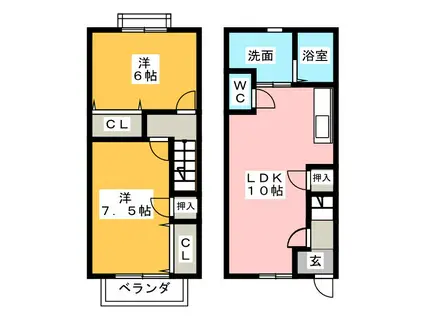 オーシャンブリーズ(2LDK/2階)の間取り写真