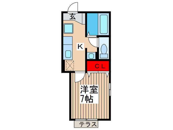 マグノリアコート(1K/1階)の間取り写真