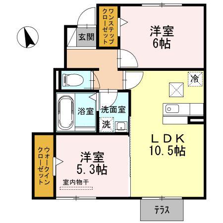 ハルトリーゲル・アネックス(2LDK/1階)の間取り写真