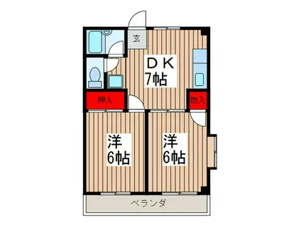 第三奥泉ハイツ(2DK/2階)の間取り写真