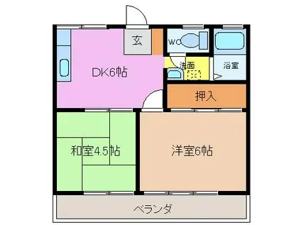 シティハイツ藤(2DK/1階)の間取り写真