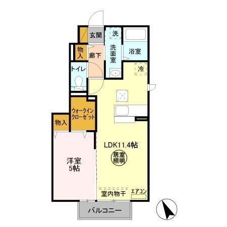 スバルコーポS(1LDK/1階)の間取り写真